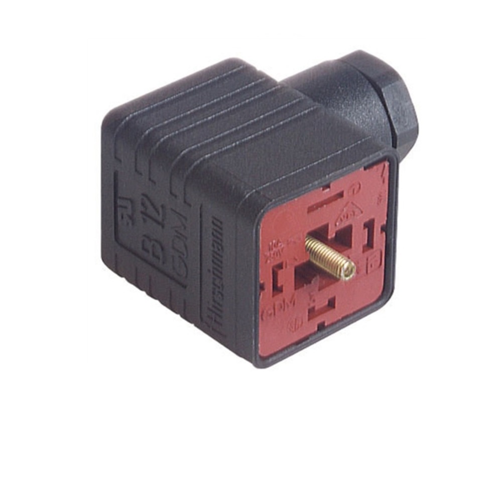 HIRSCHMANN SOLENOID VALVE CONNECTOR FORM A DIN 2+G PG9 CG FW 250VAC/DC (BK)